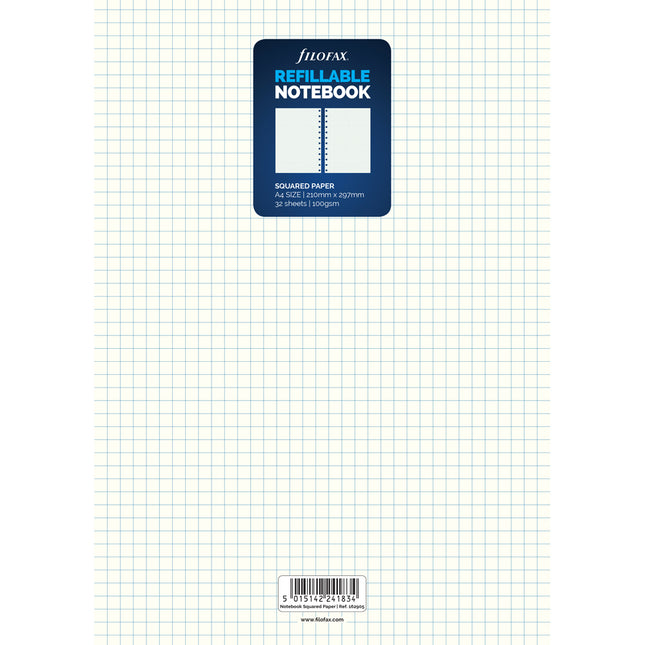 Filofax Refill - A4 - Notebook - Notepaper Squared - White