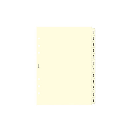 Filofax Organiser - Refill A5 - Index Jan-Dec - Cotton Cream