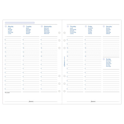 Filofax Organiser - Refill - A5 - Week To View - Any Year