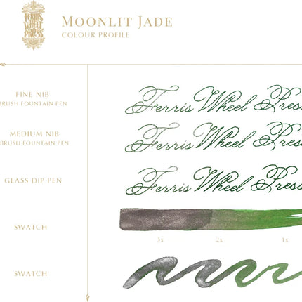 Ferris Wheel Press Fountain Pen Ink - Moonlit Jade - Limited Edition