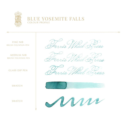 Ferris Wheel Press Fountain Pen Ink - Blue Yosemite Falls