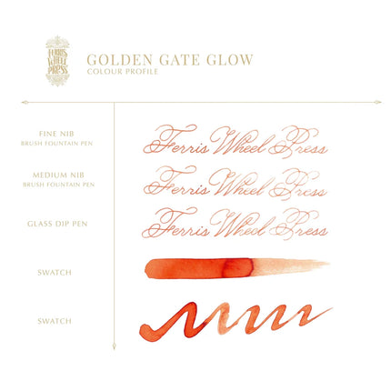 Ferris Wheel Press Fountain Pen Ink - Golden Gate Glow
