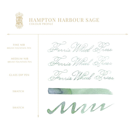 Ferris Wheel Press Fountain Pen Ink - Hampton Harbour Sage