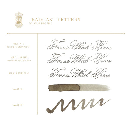Ferris Wheel Press Fountain Pen Ink - Leadcast Letters