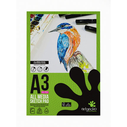 Artgecko Pro All Media Sketchpad 150gsm White Paper - A3