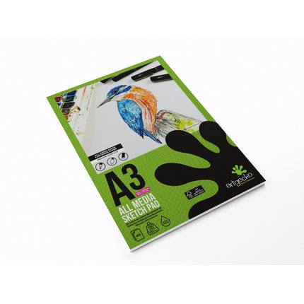 Artgecko Pro All Media Sketchpad 150gsm White Paper - A3