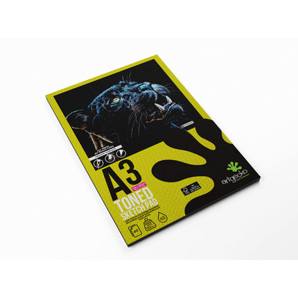 Artgecko Pro Toned Sketchpad 200gsm Black Card - A3