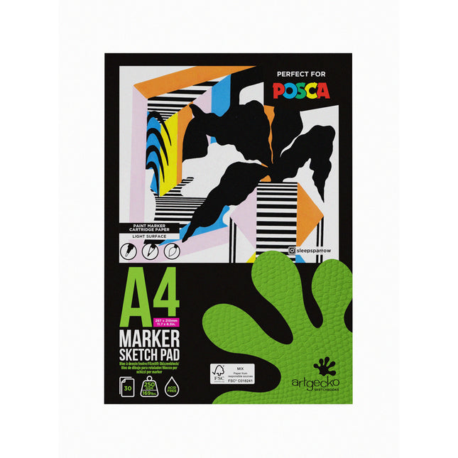Artgecko Pro Marker Sketchpad 250gsm White Paper - A4