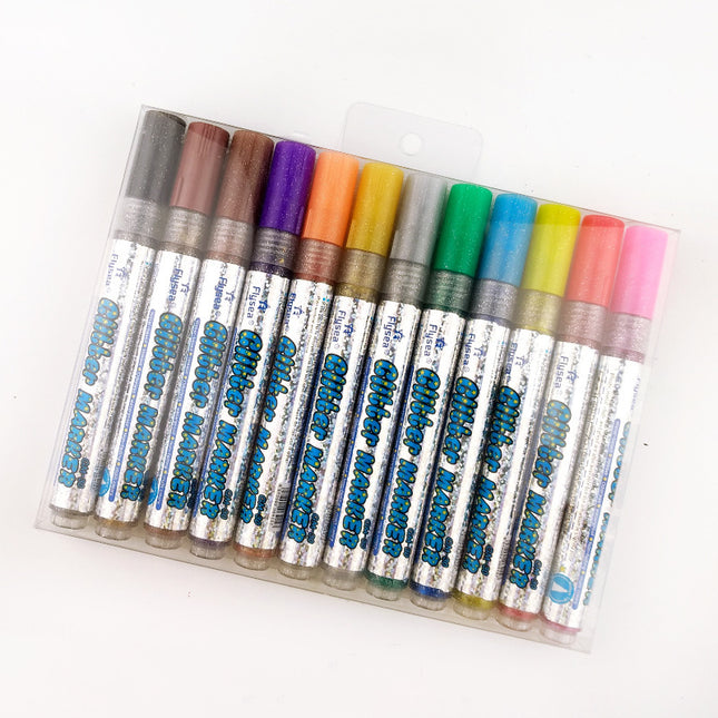 Flysea Acrylic Paint Markers Medium Tip - Glitter