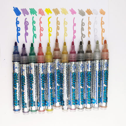 Flysea Acrylic Paint Markers Medium Tip - Glitter