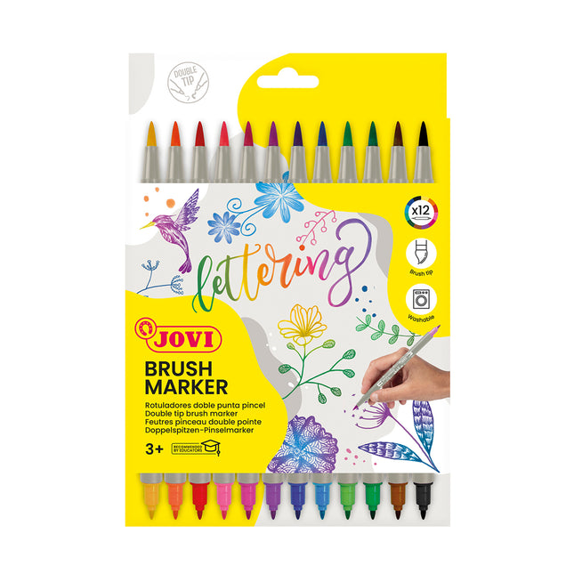 Jovi Lettering Brush Marker Double Ended - Pack of 12