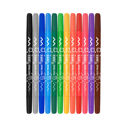 Jovi Washable Felt Pen Double Ended - Pack of 12