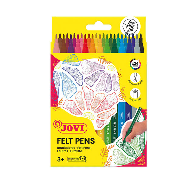 Jovi Washable Felt-Tip Pen Fine - 24 Pack