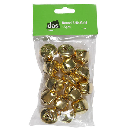 DAS Round Bells Gold - Pack of 15