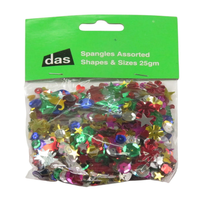 DAS Spangles Assorted Shapes & Sizes 25gm