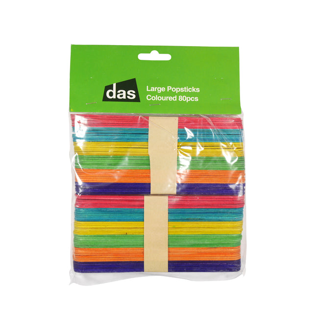 DAS Popsticks Coloured Large - Pack of 80