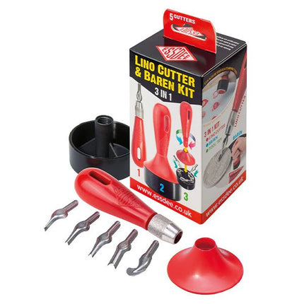Essdee 3 in 1 Lino Cutter & Baren Kit - 5 Blade
