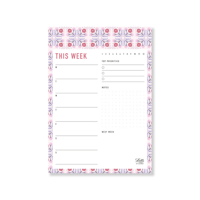 Letts Notepad This Week - Morocco Pink