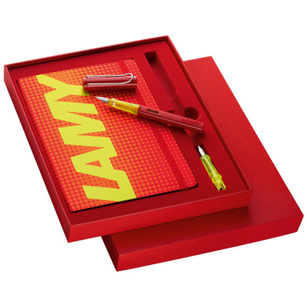 Lamy Al-Star Fountain Pen & Notebook Set - Glossy Red