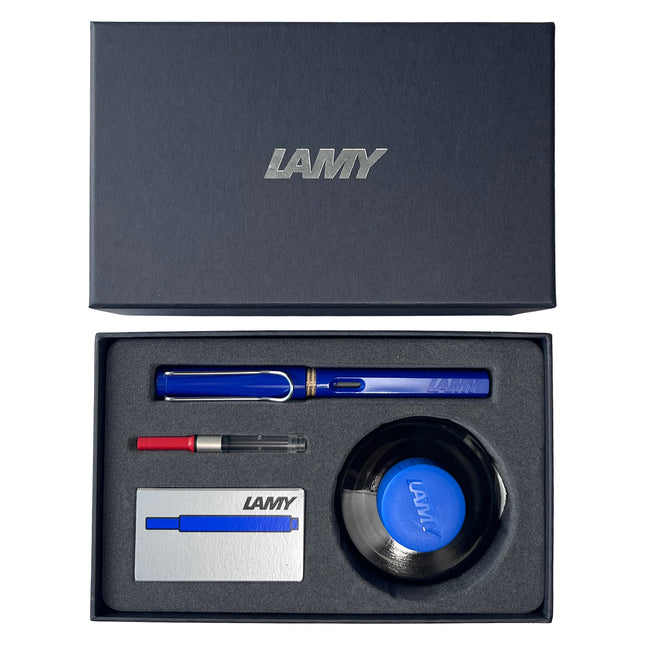 Lamy Safari Fountain Pen & Ink Gift Set - Blue