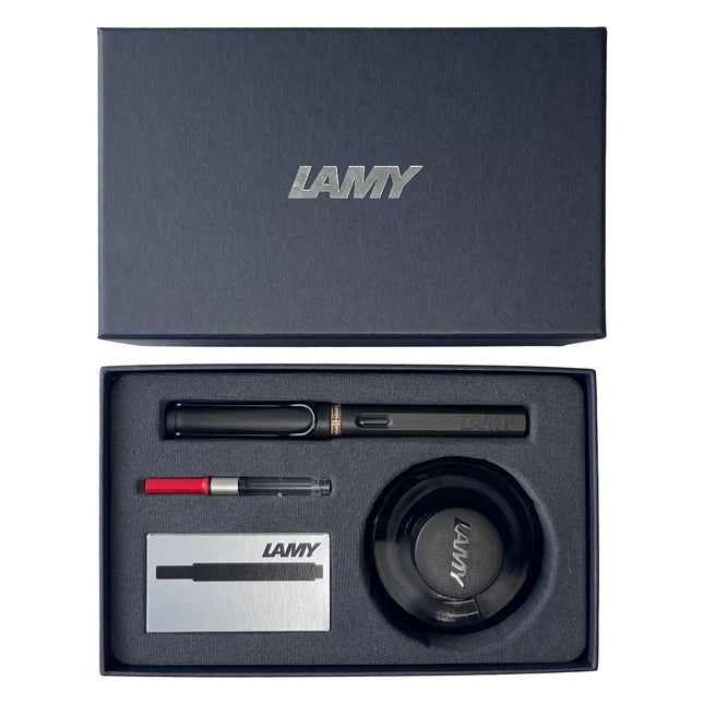 Lamy Safari Fountain Pen & Ink Gift Set - Charcoal