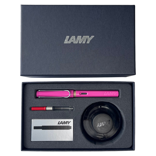 Lamy Safari Fountain Pen & Ink Gift Set - Pink