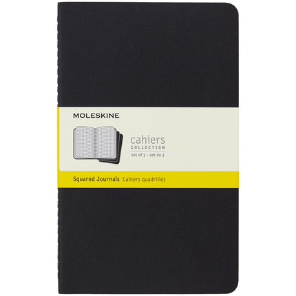 Moleskine Cahier Journals - Large - Black Square - Pack 3