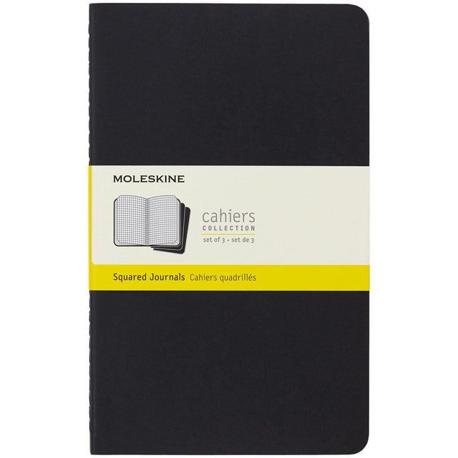 Moleskine Cahier Journals - Large - Black Square - Pack 3