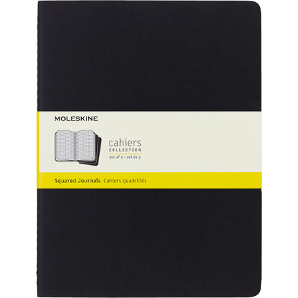 Moleskine Cahier Journal - XL - Black Square - Pack 3