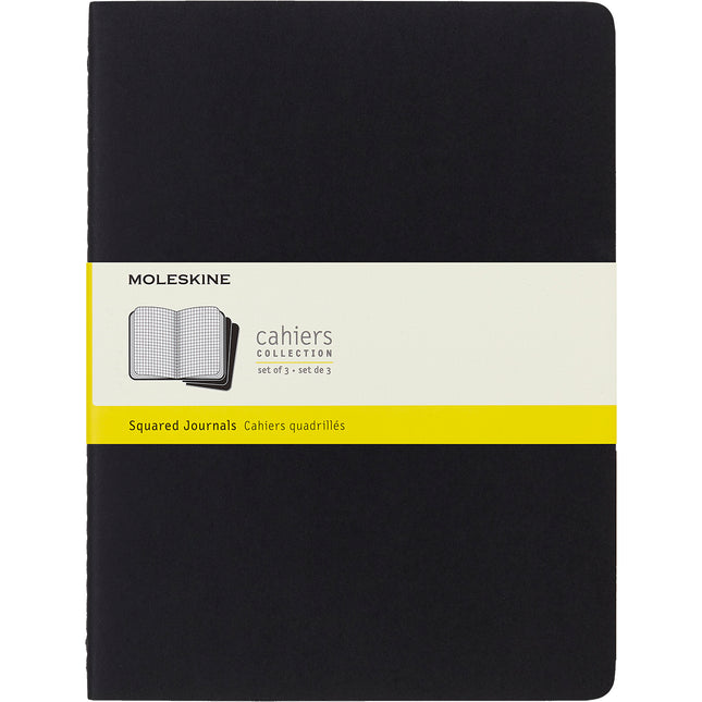 Moleskine Cahier Journal - XL - Black Square - Pack 3