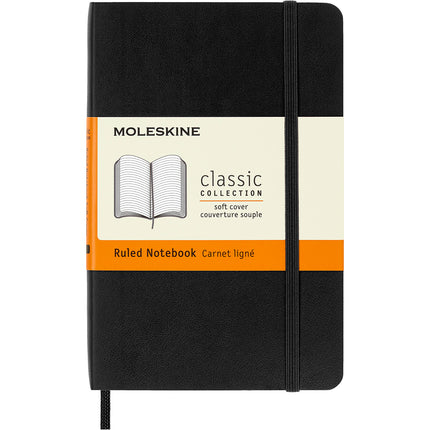 Moleskine Notebooks - Soft Cover - Pocket Ruled - 6 Colours