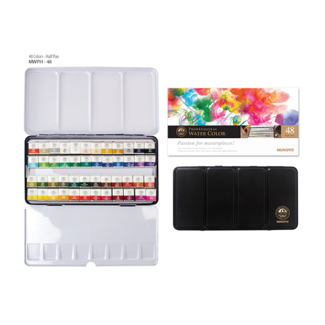 Mungyo Watercolours - Half Pan - Set of 48