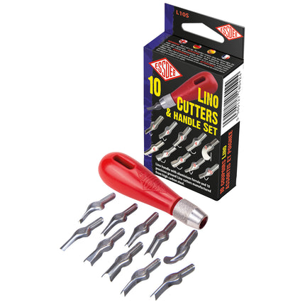 Essdee Lino Cutter Handle - Set with 10 blades