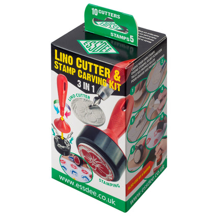 Essdee 3 in 1 Lino & Stamp Carving Kit with 10 Blades