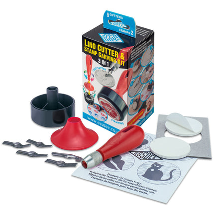 Essdee 3 in 1 Lino & Stamp Carving Kit with 5 Blades