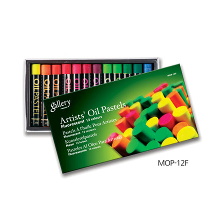Mungyo Gallery Oil Pastels - Fluorescent Colours - 12 Pack