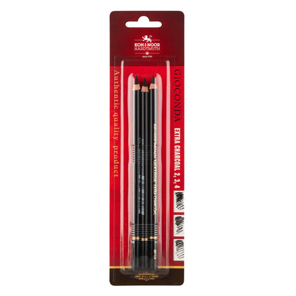 Koh-I-Noor Gioconda Extra Charcoal Pencils - Pack of 3