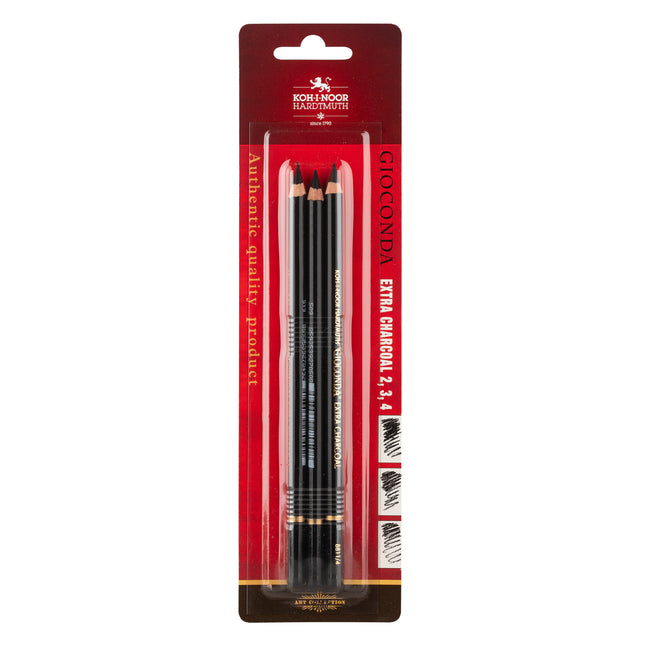 Koh-I-Noor Gioconda Extra Charcoal Pencils - Pack of 3