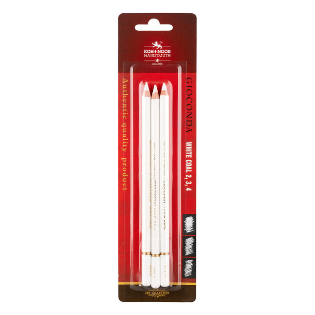 Koh-I-Noor Gioconda White Charcoal Soft Pencils - Pack of 3