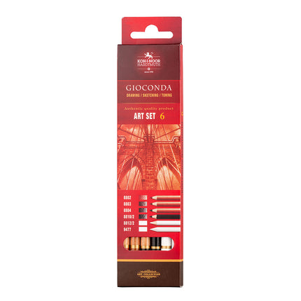 Koh-I-Noor - Gioconda Art - Sepia Pencils+Blender - Pack of 6