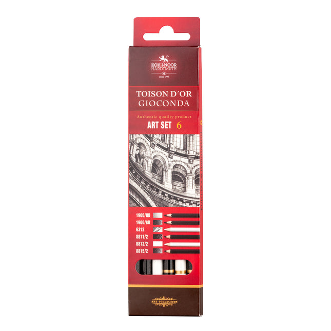 Koh-I-Noor Gioconda Black & White Pencils - Pack of 6