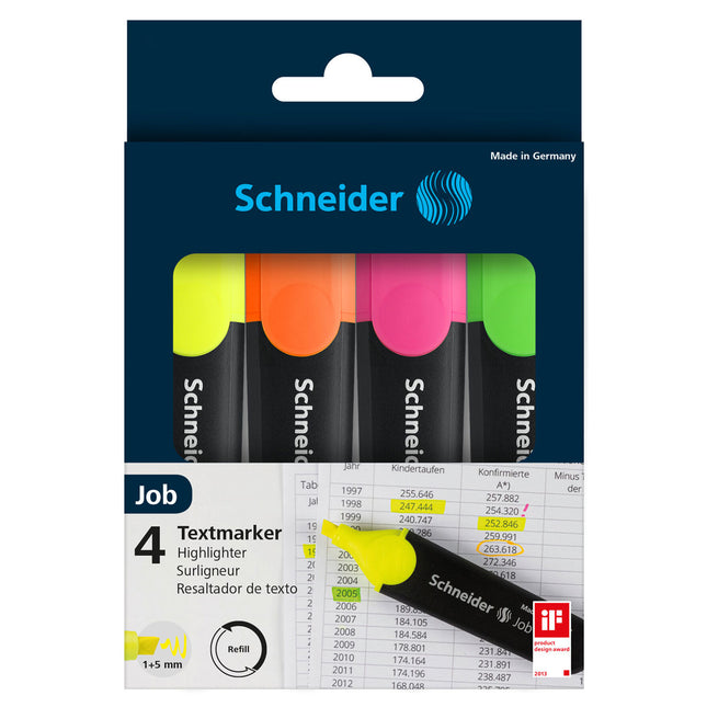 Schneider Job Highlighters - Pack of 4