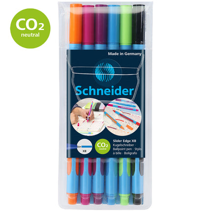 Schneider Slider Edge Ballpoint Pens - Extra Broad - Pack of 6