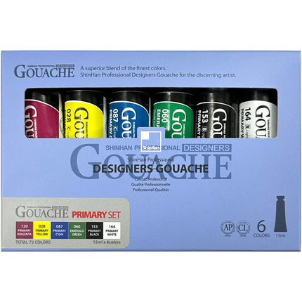 ShinHan Professional Designer Gouache Paints 15ml - 6 Pack