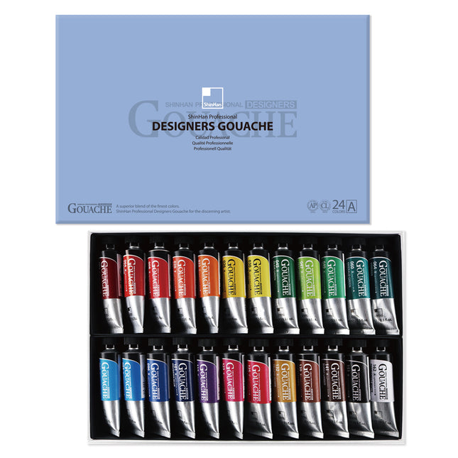 ShinHan Professional Designer Gouache Paints - 15ml - Set A Pack of 24