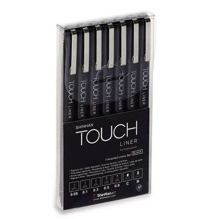ShinHan Touch Liner Markers Black - Pack of 7