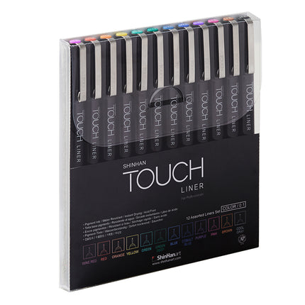 ShinHan Touch Liner Markers 0.1mm Coloured - Pack of 12