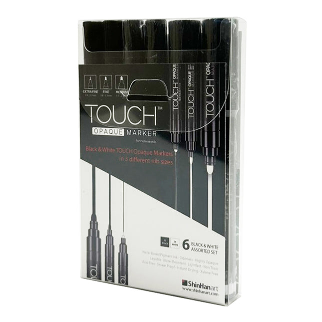 ShinHan Touch Opaque Marker Black & White - Pack of 6