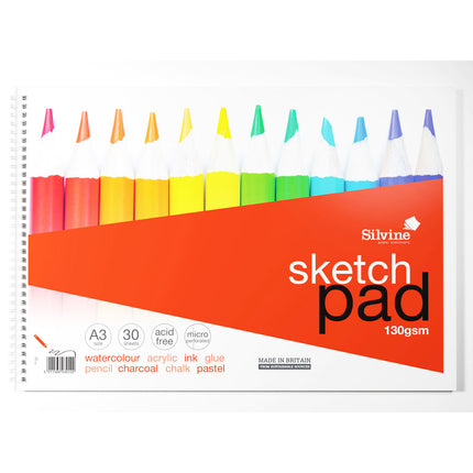 Silvine Sketch Pad Twin Wire A3