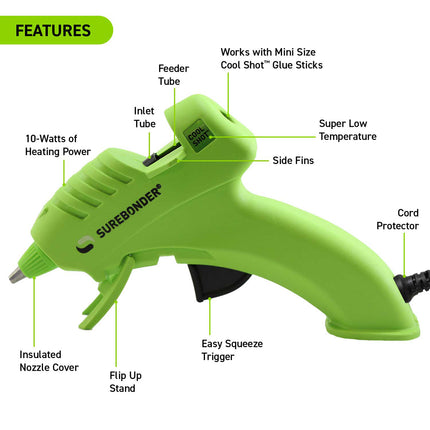 Surebonder Glue Gun - 7mm Cool Shot Super Low Temp Mini